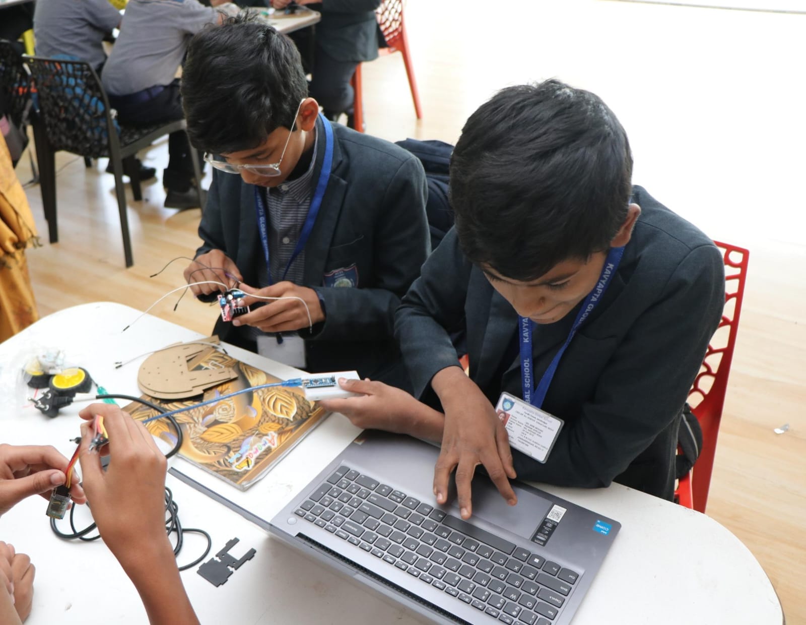 Student with Musical Robot